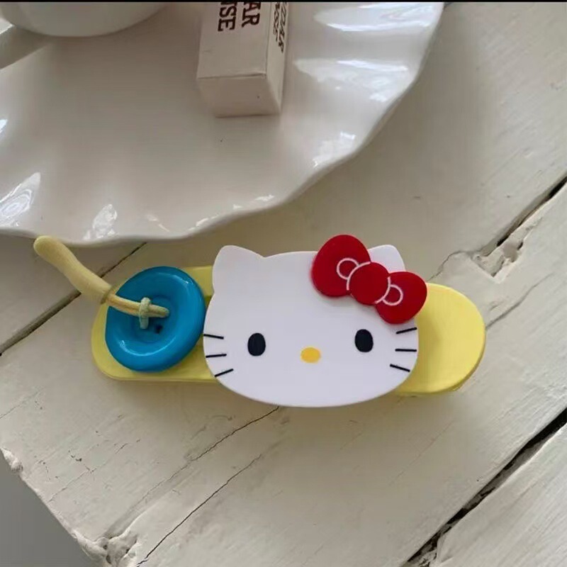 少女星球！撞色KT猫咪纽扣发夹大号鸭嘴夹半扎盘发甜美夹子发卡发|undefined
