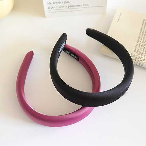 Internet celebrity Korean solid color Korean satin headband summer temperament girl wide-brimmed hairpin versatile high skull headband