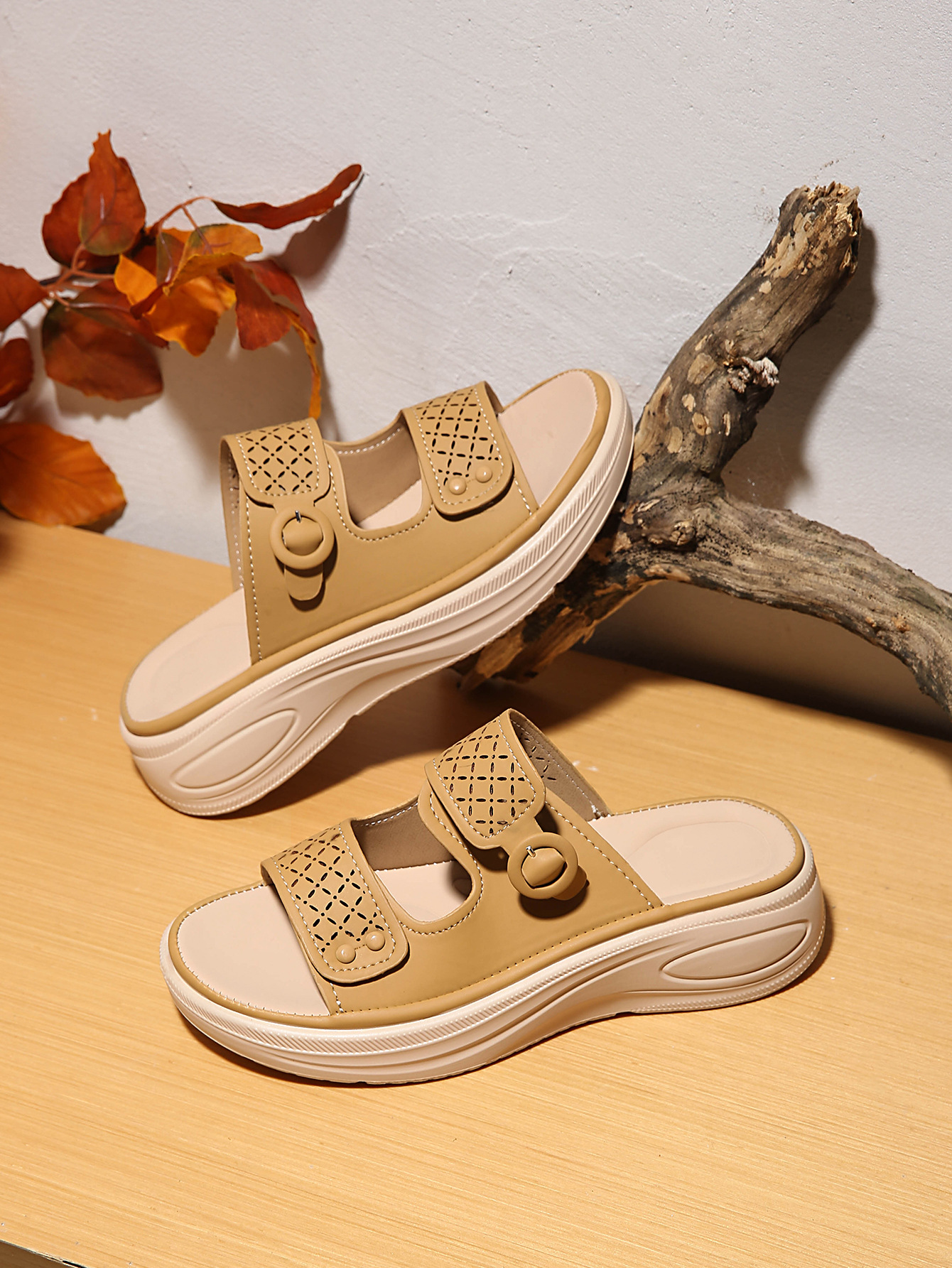 Sandali con zeppa estivi da donna taglie forti, comodi sandali da spiaggia con plateau e punta aperta, nuovo stile_voghion.com