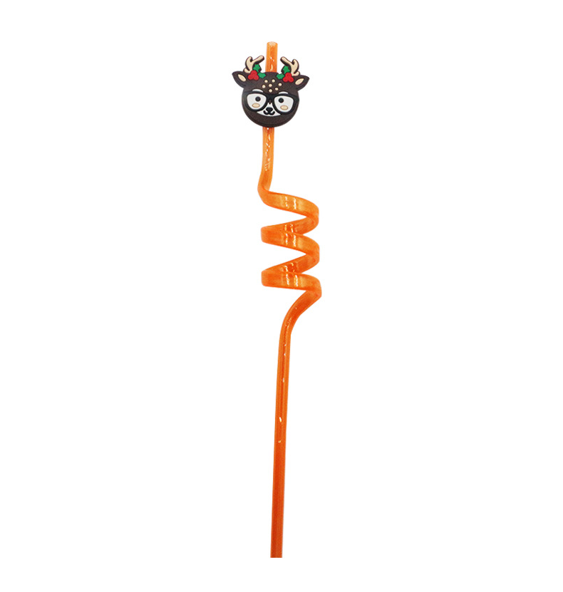 10g Weight Drinking Straw Kitchen and drinking utensils Tableware Event & Party Supplies Resin Material Christmas Festival Christmas Hat, Santa Claus Pattern Cute Style Christmas Cute Christmas Hat Santa Claus Resin Tableware 10