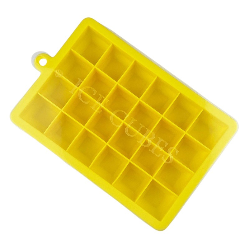 Bandeja de hielo de silicona 24 con tapa, fabricante de hielo para refrigerador doméstico, molde para cubitos de hielo, caja de hielo cuadrada, tiras de hielo de fábrica en stock