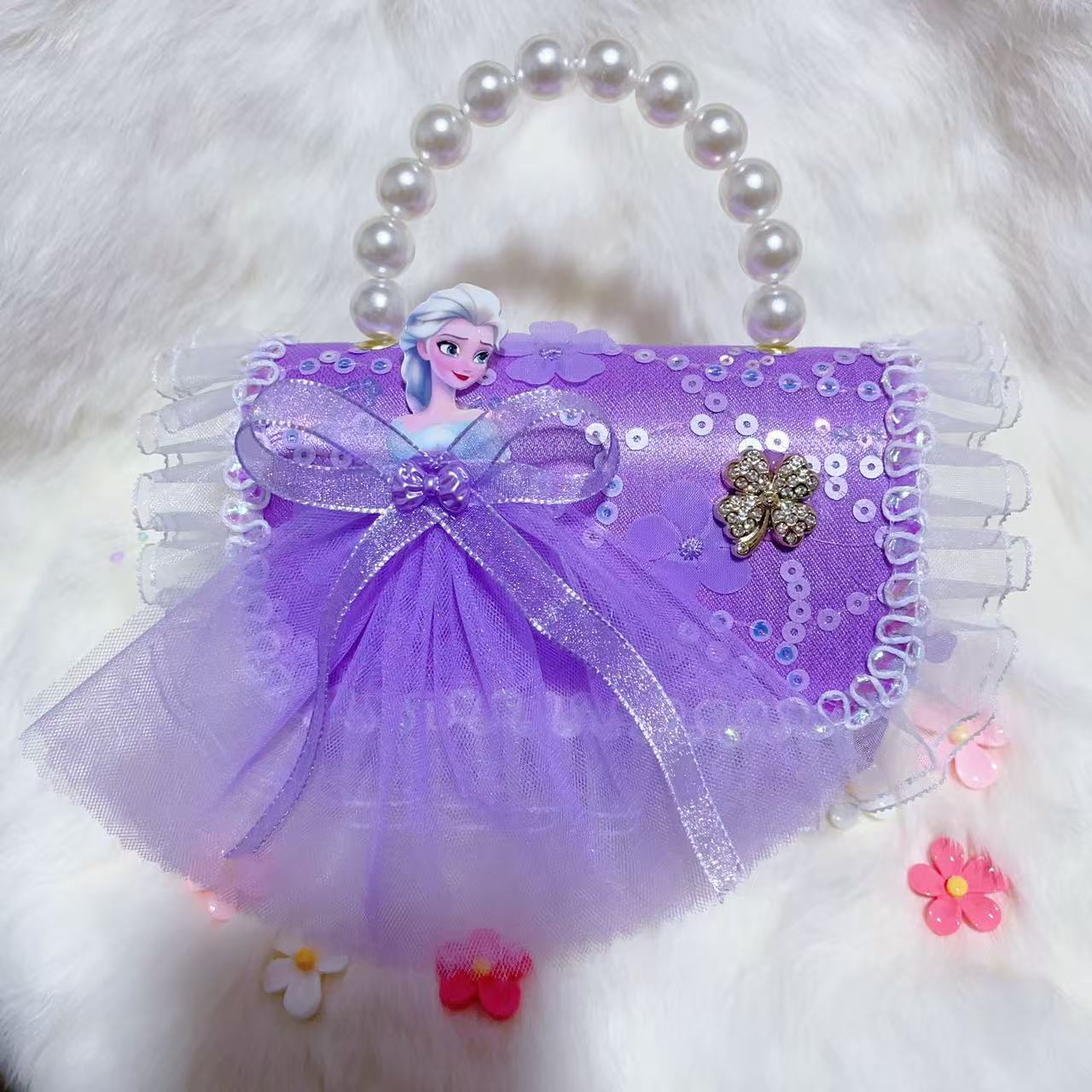 Bagos de perlas para niños 2024 nuevos bolsos para niños bolsos de mochila de niñas bolsos accesorios de princesa bolsos de viento de fragancia