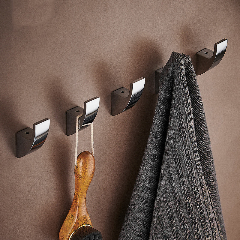 Customized Perforated Curved All-Copper Hook Single Hook Clothes Hook Bathroom Clothes Wall-Mounted Coat Hook