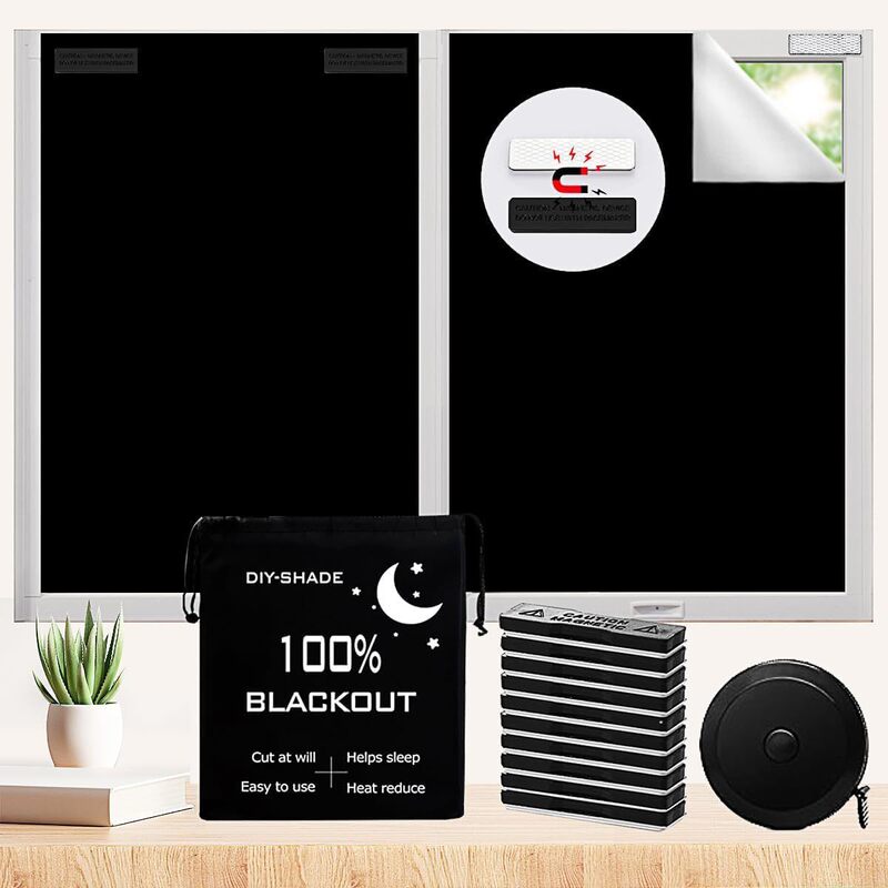 Amazon Portable Travel Curtains Can Be Cut into Temporary Blackout Curtains DIY Homemade Full Blackout Curtains Magnetic Suction Style