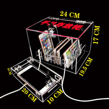 手机存放盒透明收纳盒保管箱员工寄存柜盒带锁有机玻璃储放柜盒子