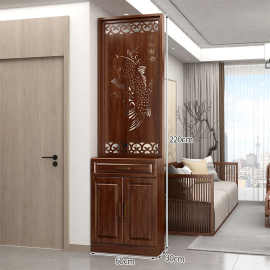 轻奢玄关柜入户正对门客厅隔断柜实木复古进门遮挡屏风间厅柜鞋柜