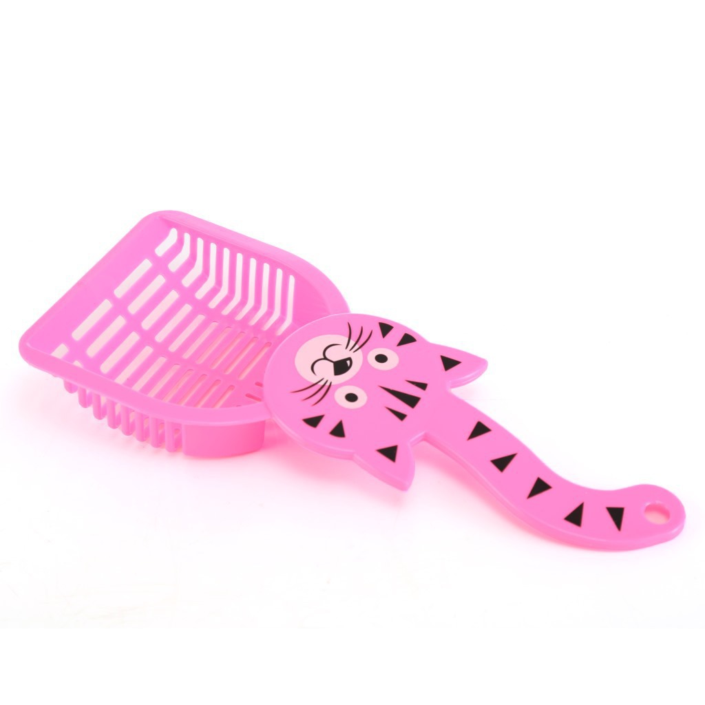 Suministros para mascotas transfronterizo Amazon gato limpieza pala gato cola patrón de dibujos animados multi-color tofu gato arena pala