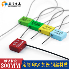 二维码一次性集装箱货车施封方块抽紧式防盗钢丝锁签扎带物流封签