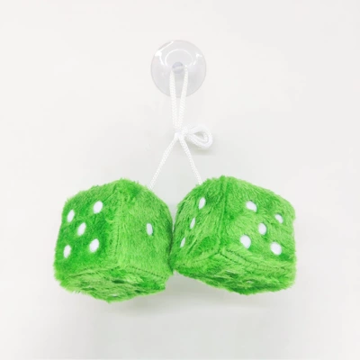 Car hanging | Pendant Dice Ornament Car - fluffy-plush-style-green
