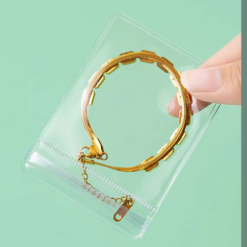 PVC ジップロックバッグポータブルネックレスブレスレットイヤリングジュエリー透明密封バッグ旅行ホームジュエリー収納|undefined