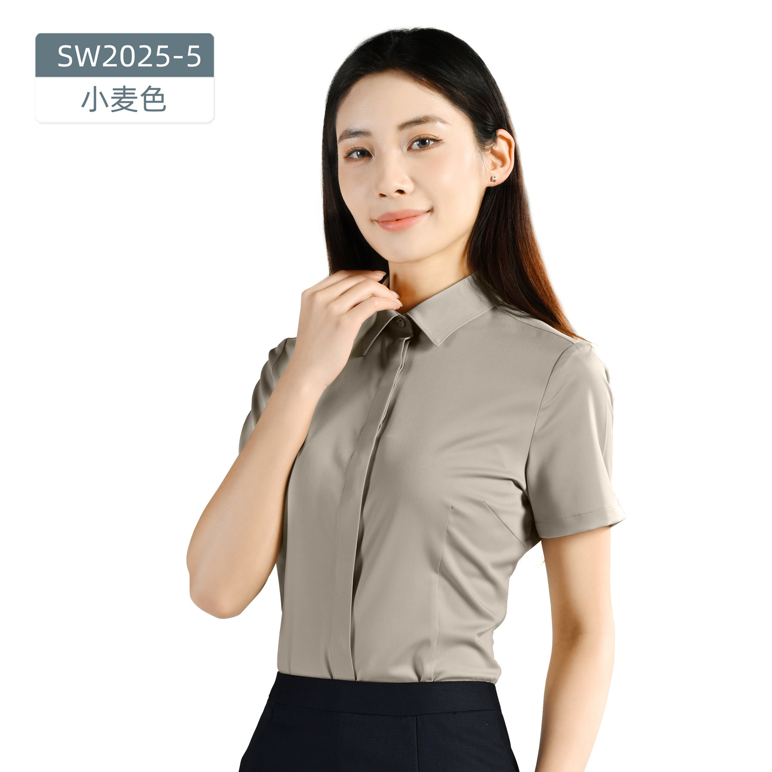 Tres camisas de fibra de bambú de mujeres de mangas cortas sin quemar el trabajo de la propiedad de viajes de la unidad de herramientas de ropa de vestir profesional para comprar camisas image 10