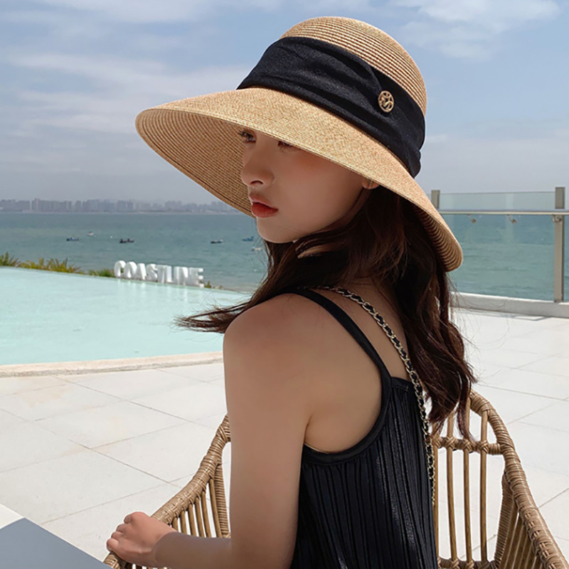 767g Weight Straw Hat Hats Type Holiday, Daily, Beach Occasion Papyrus Material Letter Pattern Summer Season Women's Gender Elegant, Vacation, Simple Style Style Big Eaves Rim Women's Elegant Vacation Simple Style Letter Big Eaves Straw Hat 9