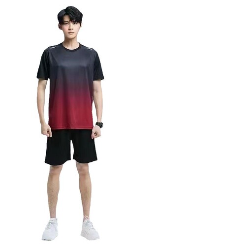 Men's and Women's Sportswear Set Ice Silk Quick-Dry Short-Sleeve T-Shirt Fitness Top Loose Training Running Shorts