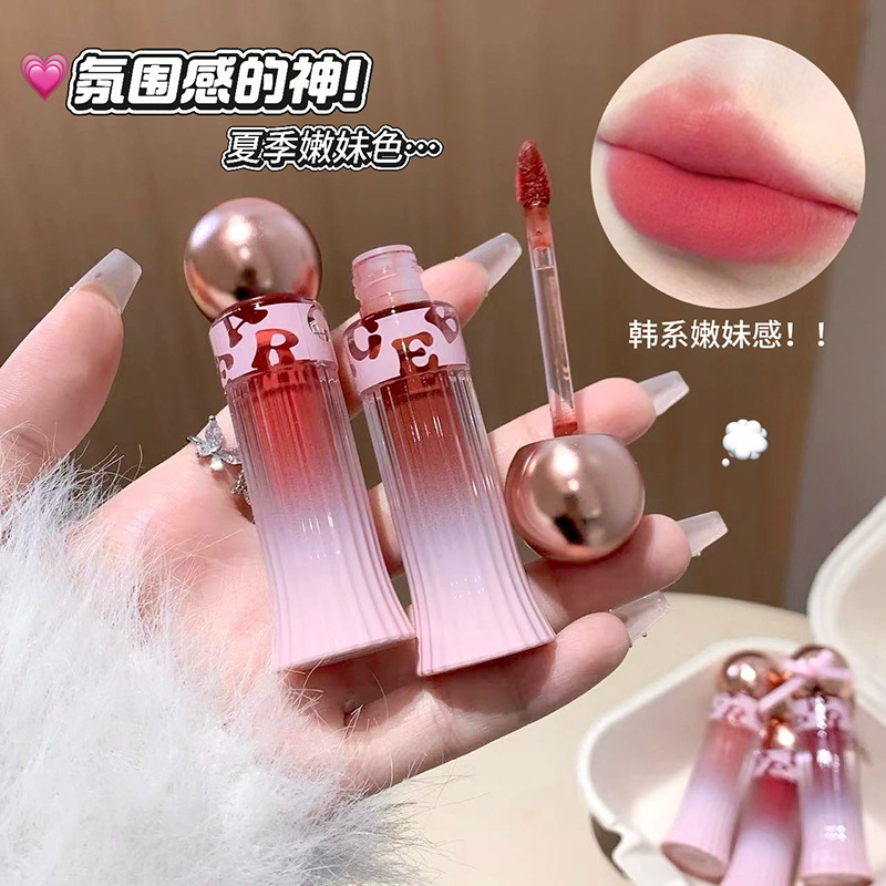 Gegebear, suave, polvo labial, niebla, terciopelo mate, no es fácil de tocar, maquillaje, lápiz labial blanqueador, cosméticos