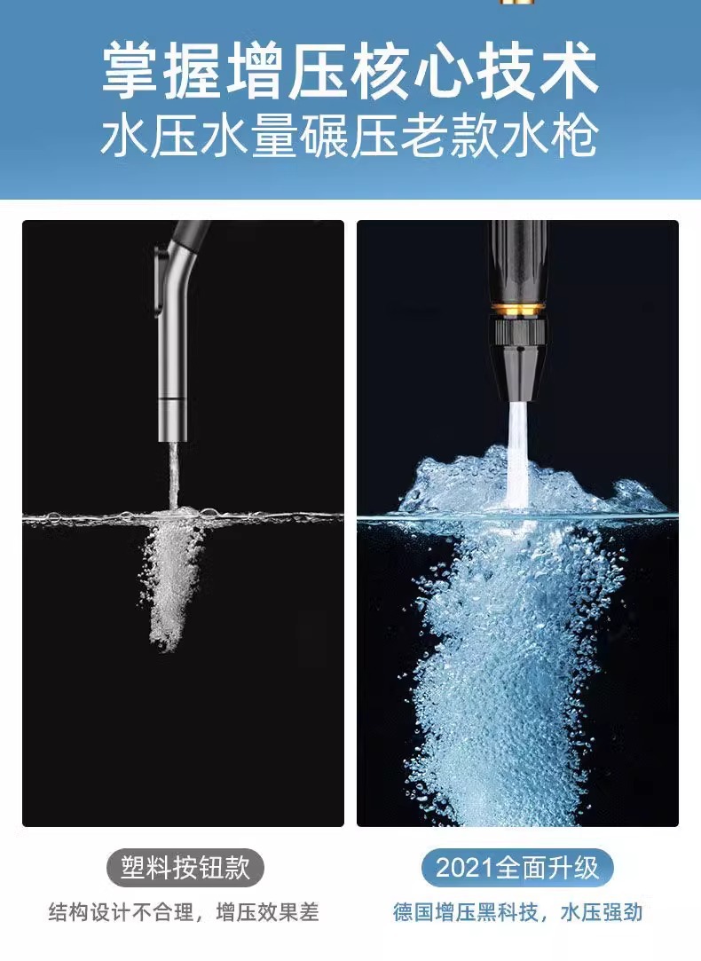 Car Wash Water Gun Nozzle, High-Pressure Water Gun for Home Use, Special Hose for Washing, Watering Flowers, and Watering Vegetables, Powerful Booster Hose Nozzle