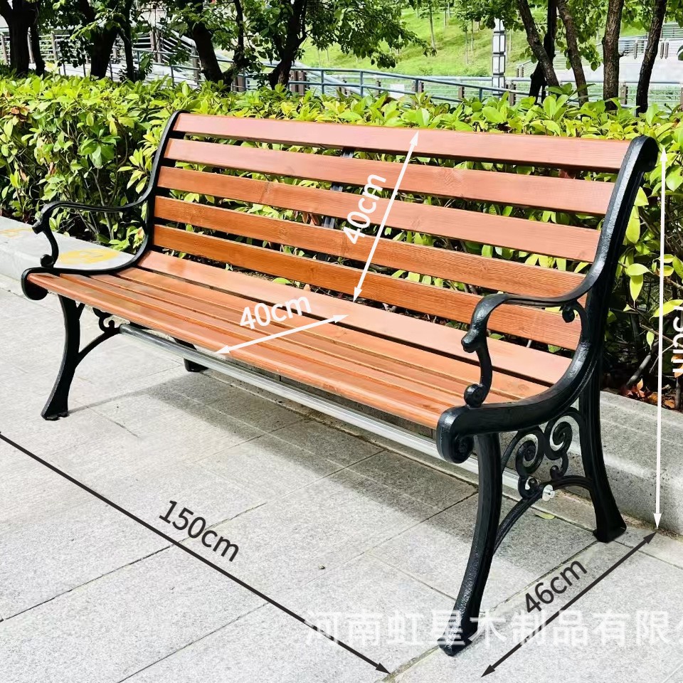 silla de parque silla larga al aire libre banco al aire libre patio asiento de ocio anticorrosión madera sólida plástico madera forjada silla de fila respaldada image 47
