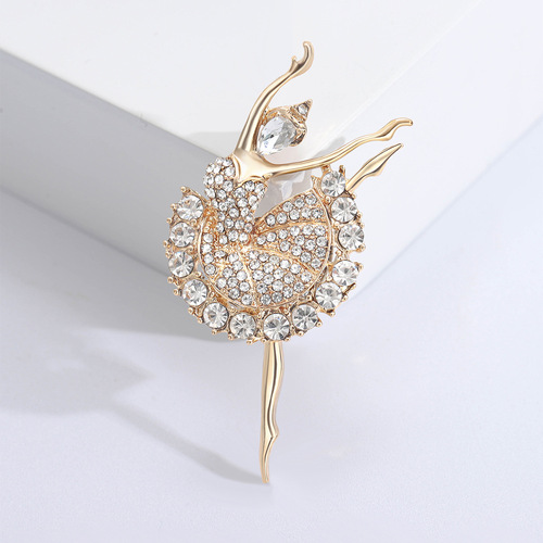Ballerina girl sweater brooch personalized female ins trend simple and cute Japanese style pin buckle fixed clothing decoration