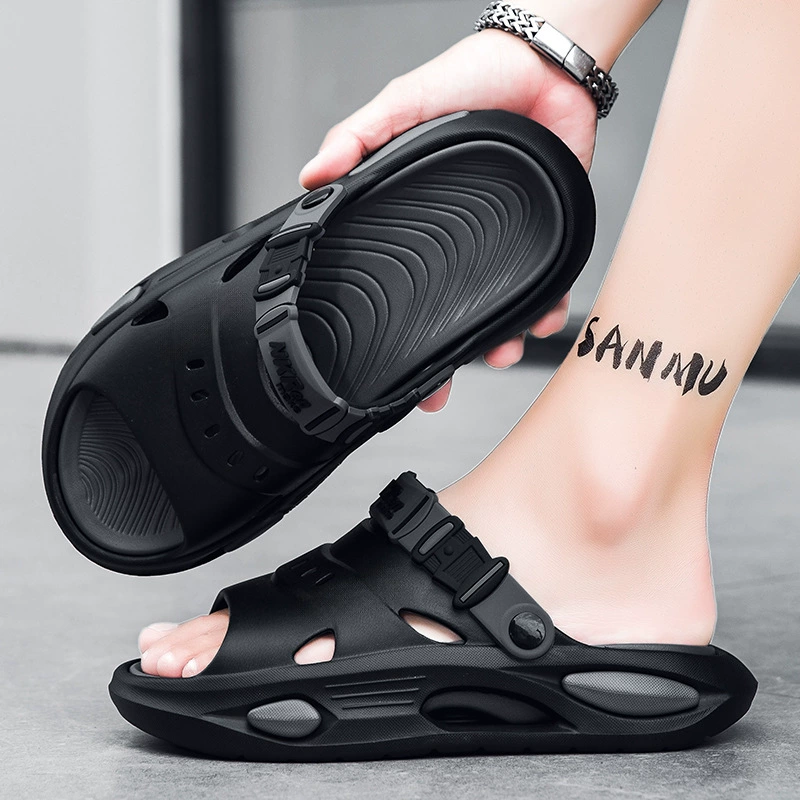 Мужские тапочки лето 2025, уличная обувь, нескользящие, универсальные, для вождения, модные, спортивные, больших размеров, пляжные сандалии
