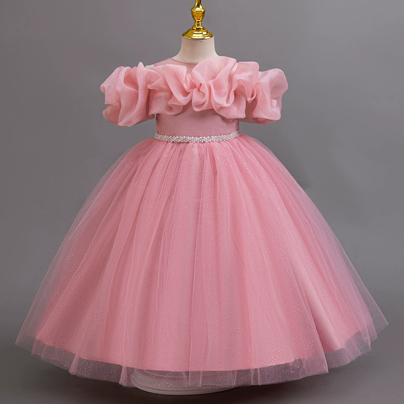 Evening dress, nail sequins, wedding dress, small princess costume, piano performance costume, new collection