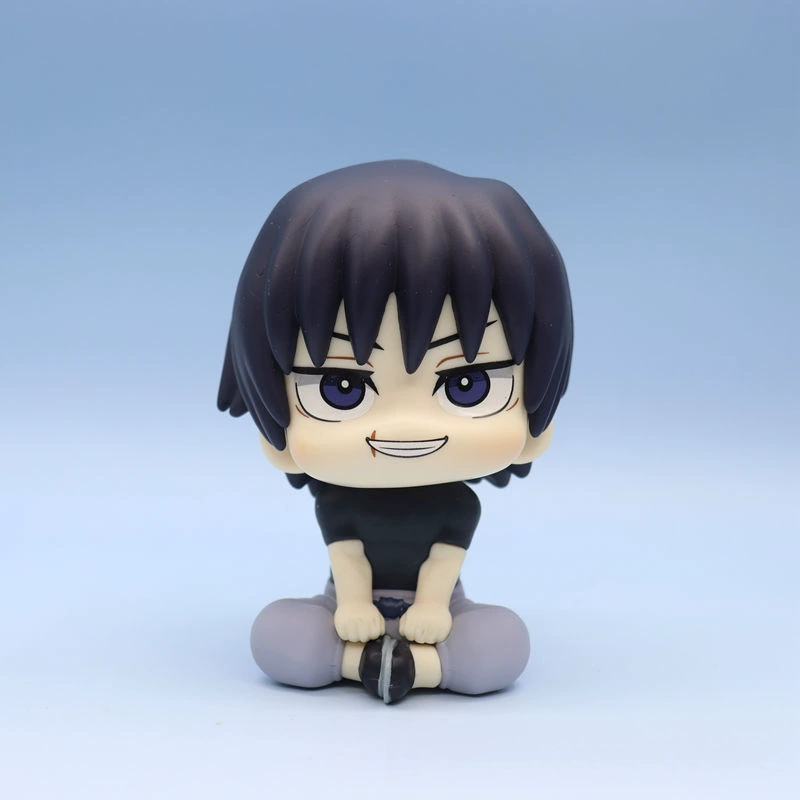 Sitting anime chibi figure, collectible character figures, multiple characters and versions