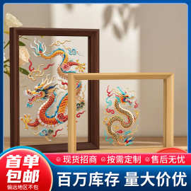 剪纸叶雕双面透明相框木质DIY画框树叶标本展示框8寸10寸抽拉式框