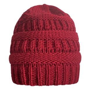 European and American hat solid color wool knitted hat female non-labeling autumn and winter warm multi-functional wearing casual hat wholesale