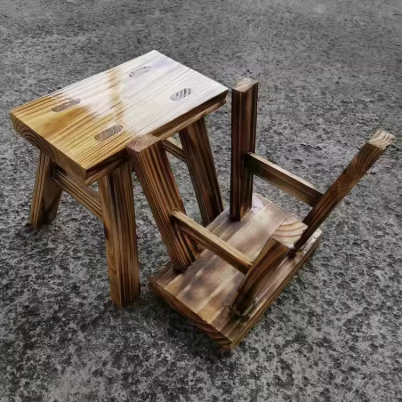 Installation-Free Solid Wood Stool Small Stool Low Stool Household Small Stool Foldableing Kidsren's Adult Stool Solid Wood Small Bench