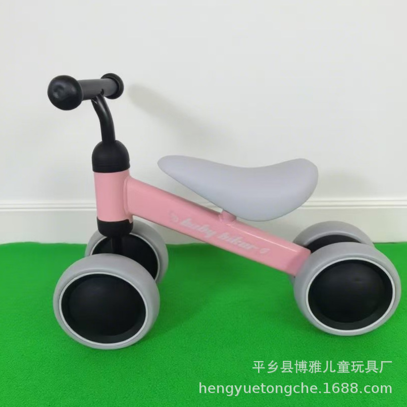 Bicicleta de equilibrio para bebés sin pedales, scooter para niños de 1 a 2 años, andador de cuatro ruedas