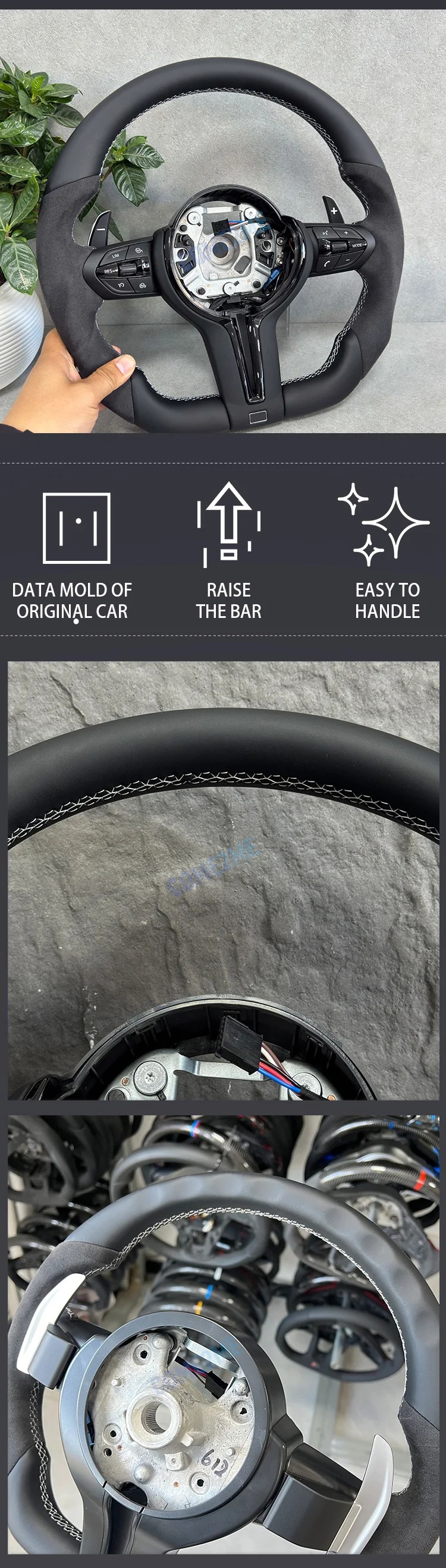 Suitable for BMW F30 F10 F31 F20 leather sports steering wheel M2M3