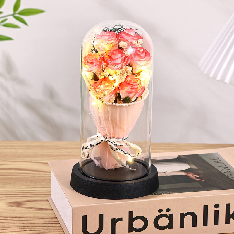 中国のバレンタインデーのギフトパールエッジ永遠の花ローズガラスカバークロスボーダー誕生日ギフト装飾品教師の日|undefined