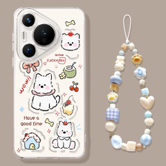 华为pura80pro手机壳新款p80pro+透明pura70超火ultra小狗p60软壳