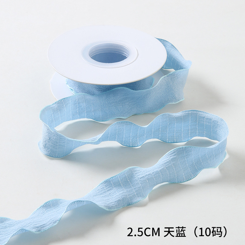 Cinta plisada al por mayor material de embalaje floral Macaron diybag embalaje de flores cinta de embalaje de flores de 4cm cinta de embalaje de flores