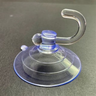 厂家定做 环保带胶钩吸盘 60mm PVC塑料透明挂钩加厚强力玻璃吸盘