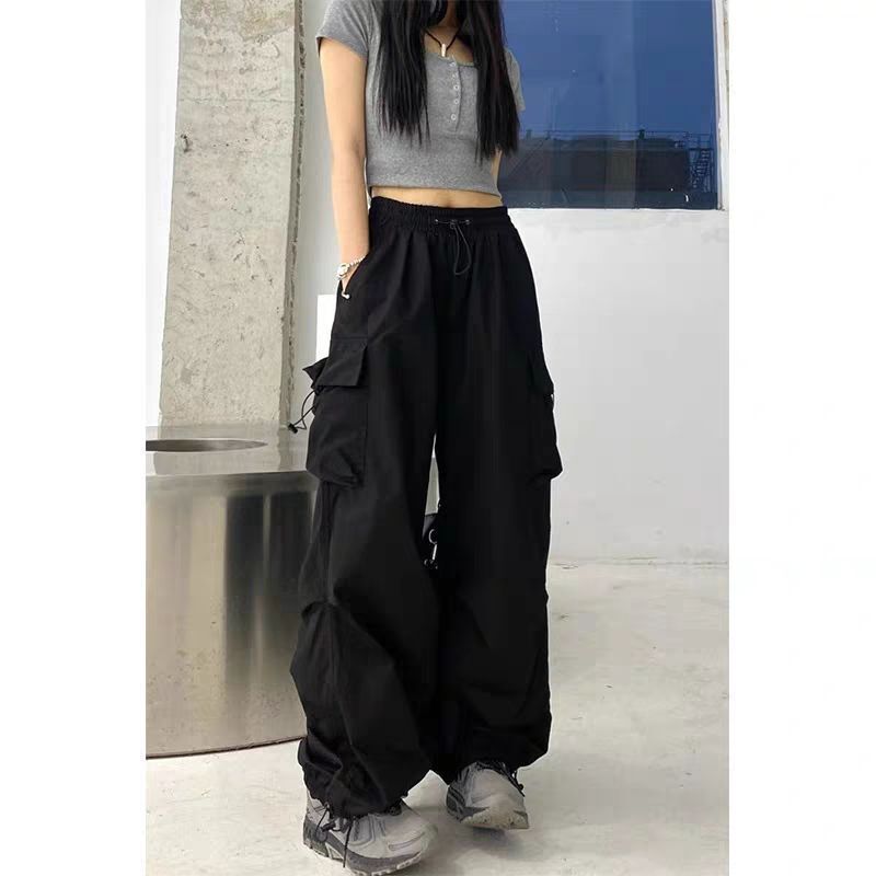 Summer New Design High-Waisted Loose Slimming Cargo Pants American Style Unisex Casual Wide-Leg Long Pants Trendy Summer New Design High-Waisted Loose Slimming Cargo Pants American Style Unisex Casual Wide-Leg Long Pants Trendy