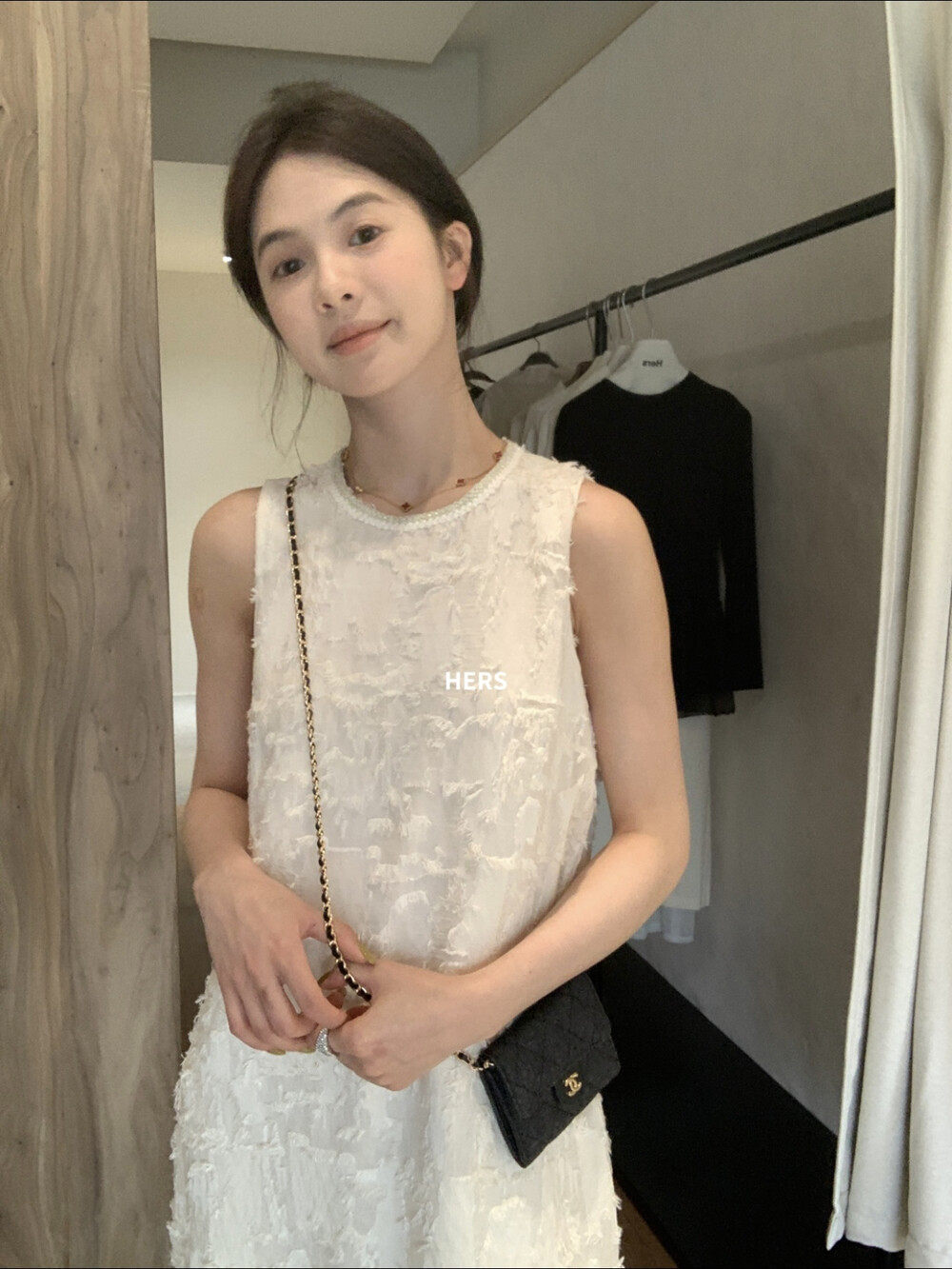 Đầm maxi nữ thắt eo cổ tròn không tay ren phối quý phái — màu đen, màu trắng chi tiết 23