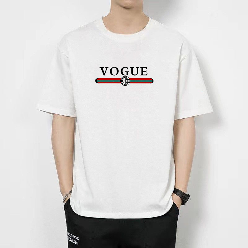 Estilo americano carta delgada cuello redondo Camiseta de manga corta de los hombres camiseta de moda corto de moda todo fósforo casual Top ropa camiseta de los hombres