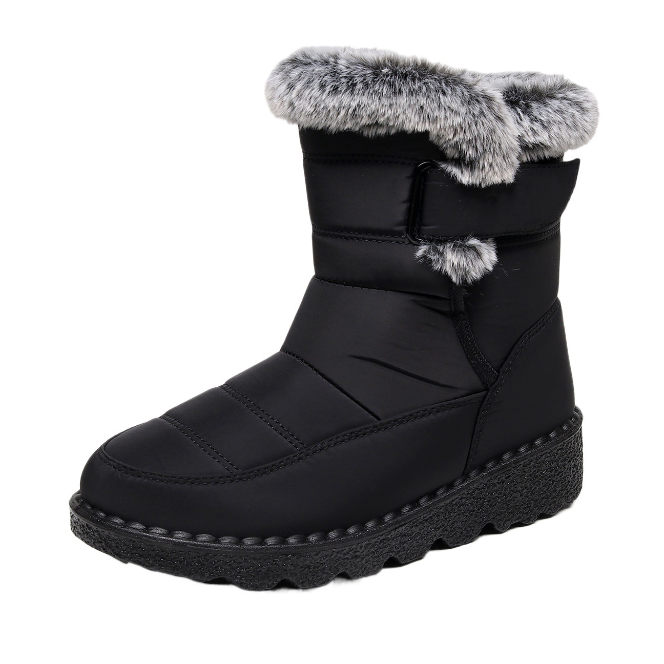 2023 parejas transfronterizas zapatos de algodón botas de nieve de nivel medio a alto al aire libre botas de algodón de felpa de conejo impermeables y antideslizantes tallas grandes 45