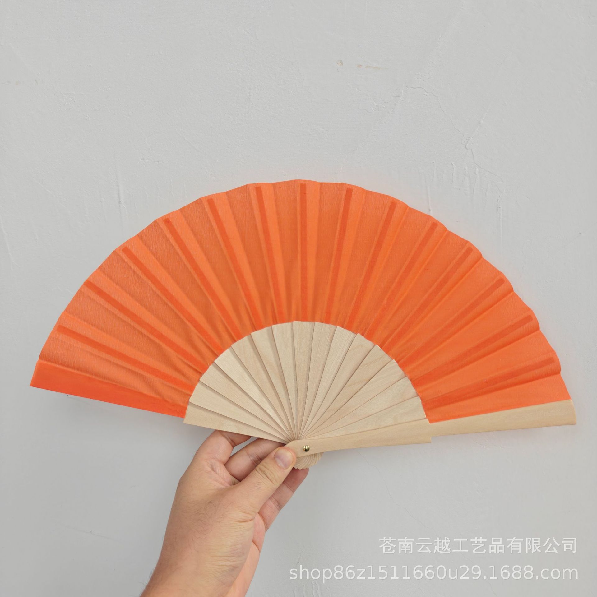 Abanico Plegable de Madera de 23 cm de Madera y Poliéster Algodón Portátil para Uso Diario image 34