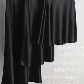 松紧腰百搭三醋酸半身裙女短中长款减龄气质通勤鱼尾版型长裙纯色