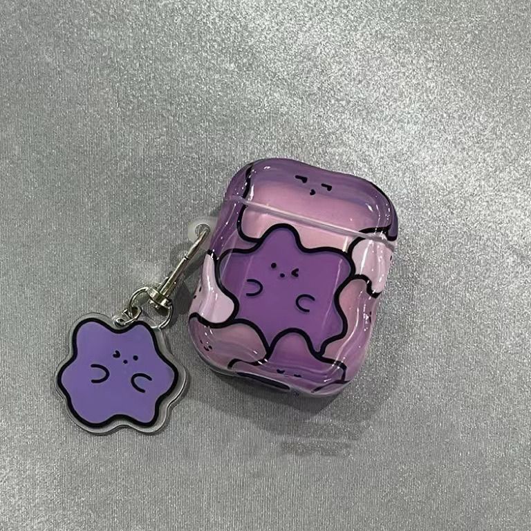 Monstruo púrpura para AirPods1 / 2 generación cubierta de auriculares4 generación5 generación Apple pro2 / 3 caso Bluetooth