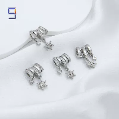 Zərgərlik ara hissələri Spacer Beads Bow Snowflake - platinum-real-gold-plating