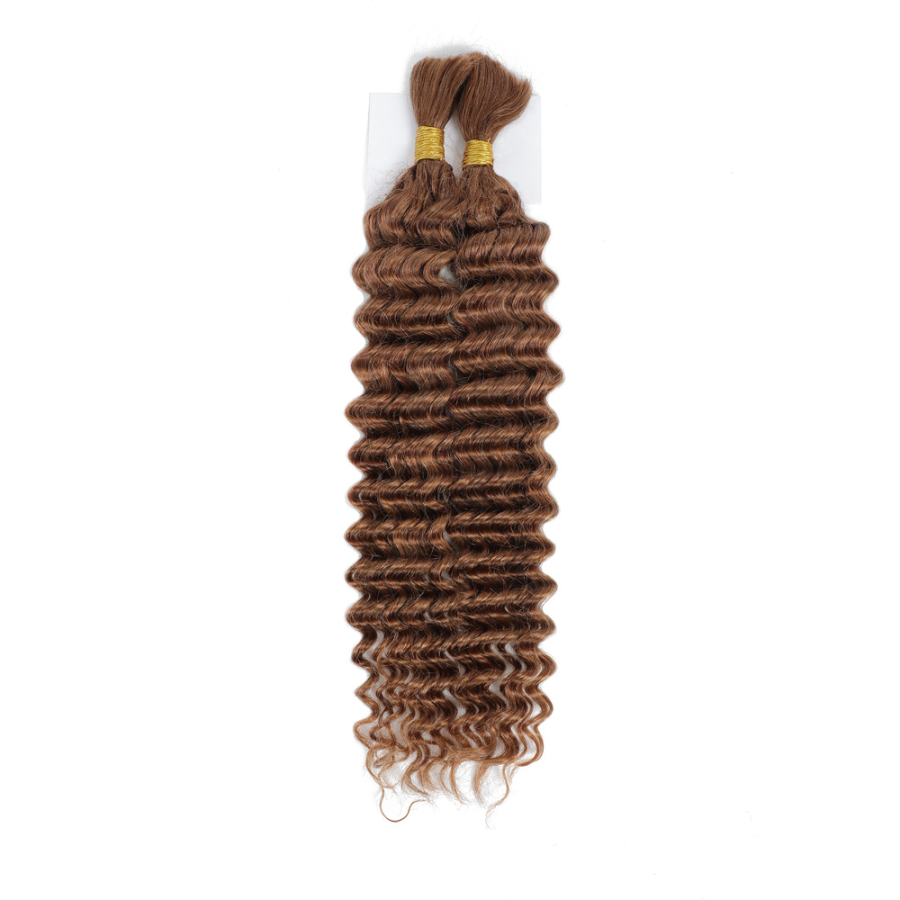 Deep Wave Peruca de cabello real Curly cabello real Trenzado extensiones de cabello humano Bulk
