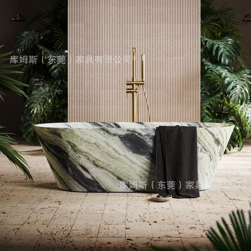 Natural Marble Bathtub Designer Villa Living Room Home Light Luxury Simple Modern Bathtub Bath Basin