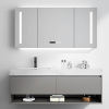 aluminium alloy Bathroom cabinet mesa ceramics Counter Basin LED intelligence Mirror cabinet Fog Dressing room