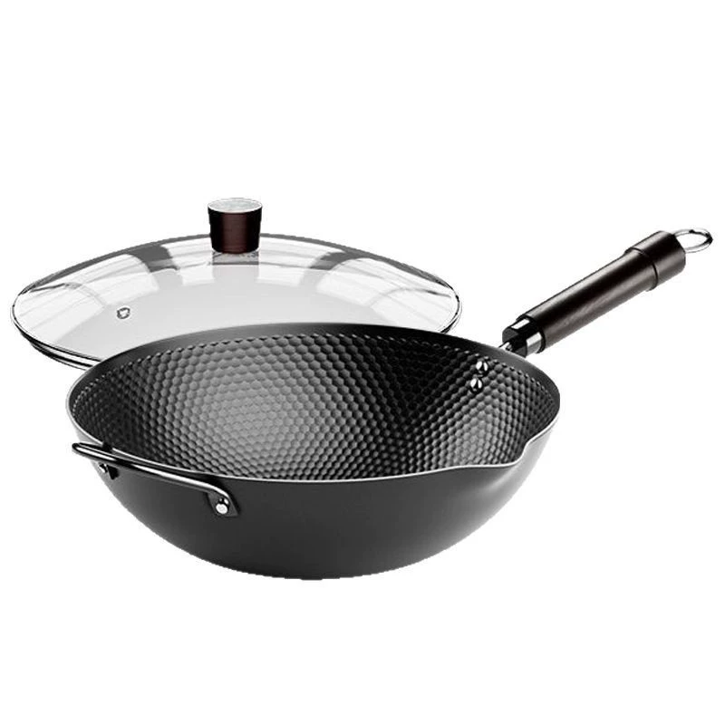 Drilling pattern has been opened with iron pot, non-stick pot, household wok, induction cooker, gas stove, stir-frying pot, uncoated cooked iron pot