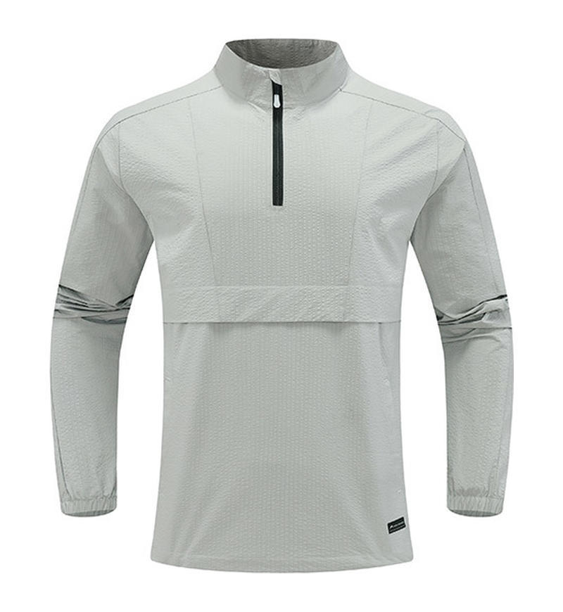 Chaqueta deportiva al aire libre costura de moda camiseta deportiva de manga larga para hombre ropa casual suelta ropa deportiva para correr top