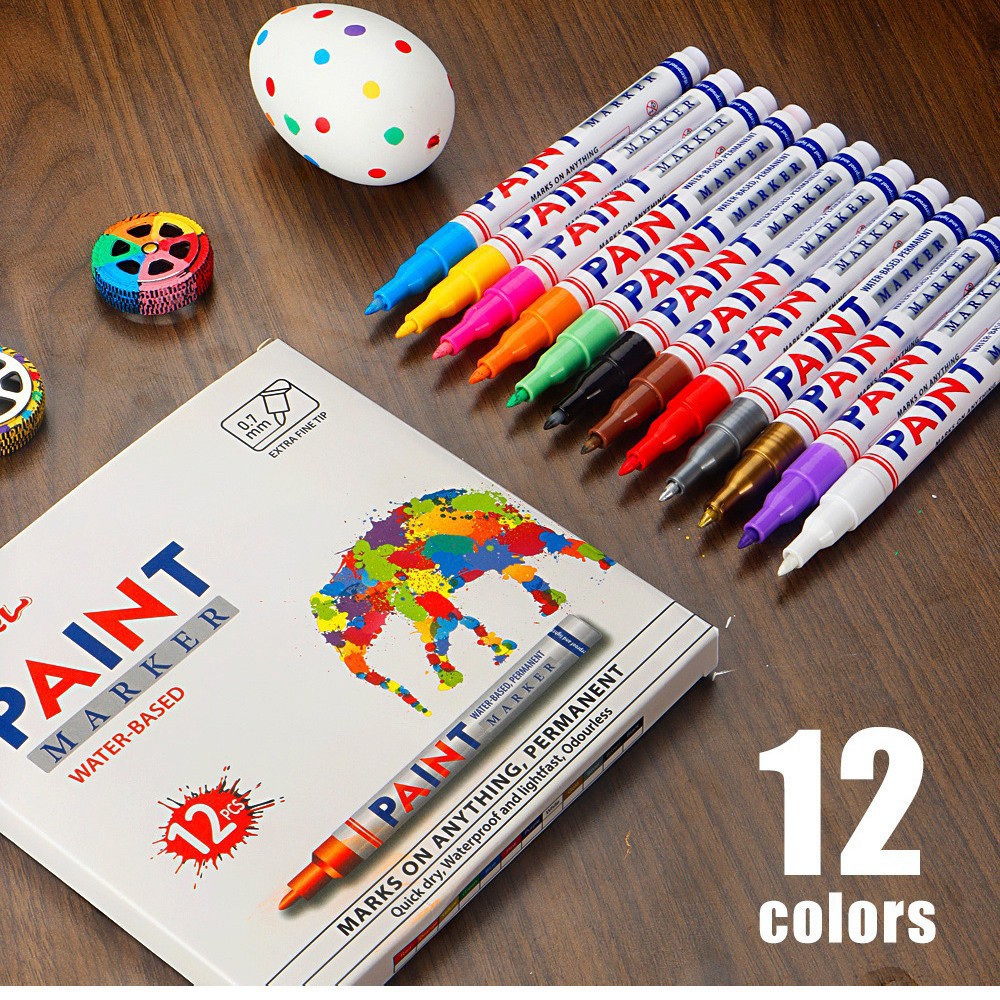 Pluma de pintura transfronteriza impermeable no se desvanece marca de secado rápido para neumáticos de automóviles muebles de estala de pintura de reparación