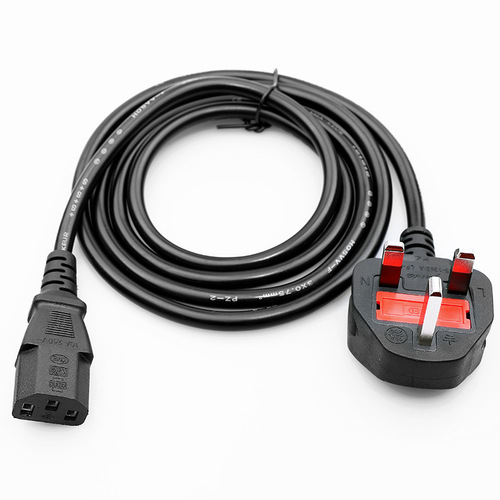 3-core 0.5 square inch British standard three-prong power cord with computer host fuse British standard power cord with British plug