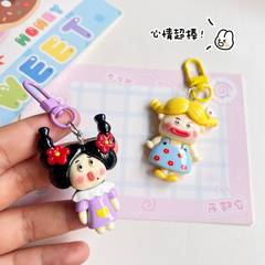 雀斑花姑娘鑰匙扣鑰匙扣少女軟萌ins女孩掛件送閨蜜情侶禮物掛飾