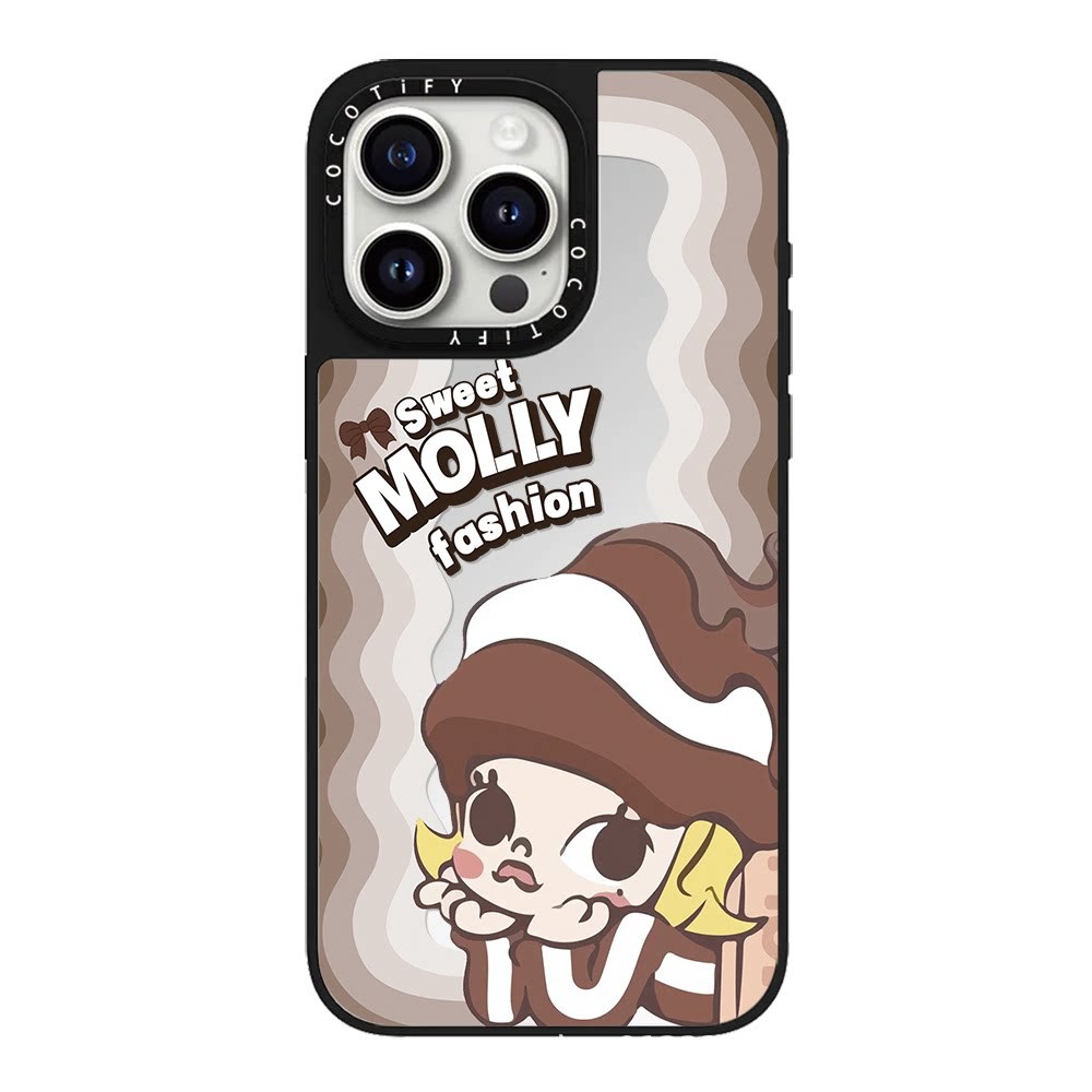 C家镜面磁吸波浪莫莉MOLLY猫咪耳朵适用iphone16pro17P手机壳卡通